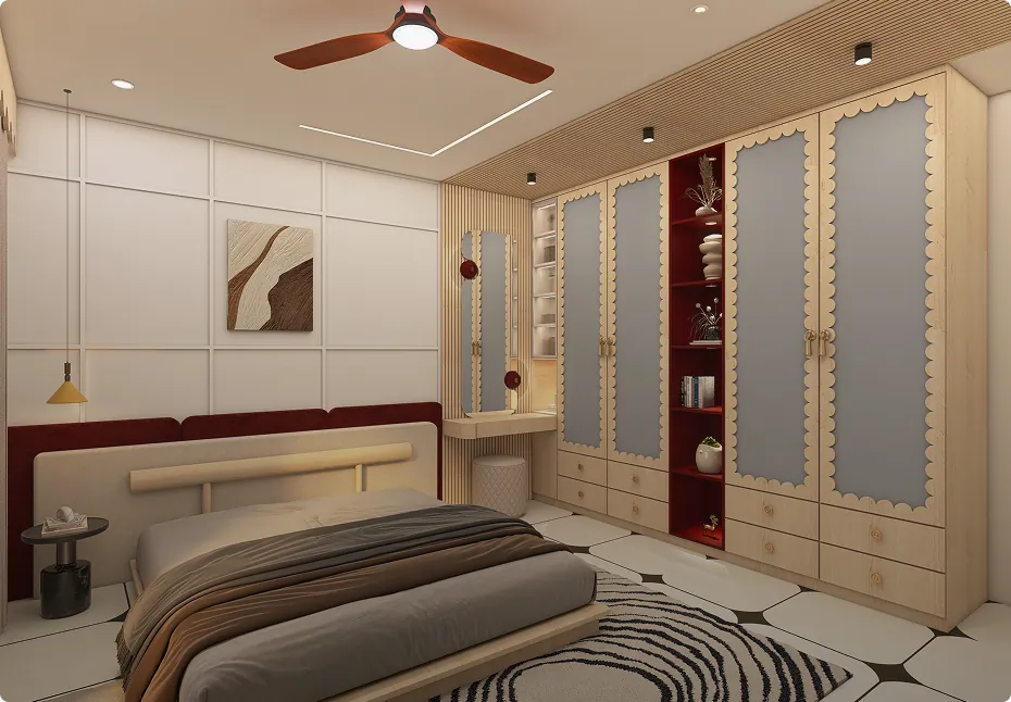 Bed and Wardrobe